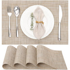 Myir JUN Black Placemats Set of 8 Kitchen and Dining Table Placemats