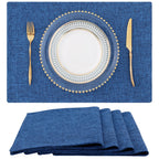homing Faux Cotton Linen Placemats Set of 6, Cloth Dining Table Mats