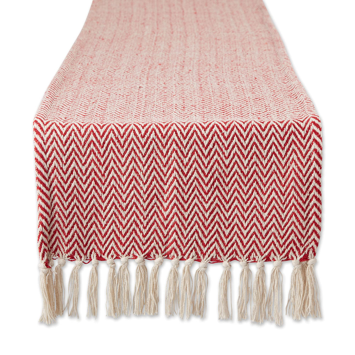 DII Woven Basic Tabletop Collection Chevron Table Runner, 15x72, Off-White