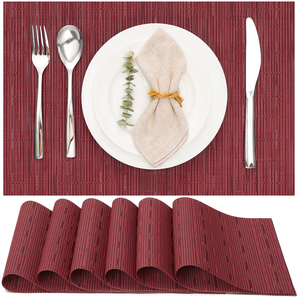 Myir JUN Black Placemats Set of 8 Kitchen and Dining Table Placemats
