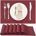 Myir JUN Black Placemats Set of 8 Kitchen and Dining Table Placemats
