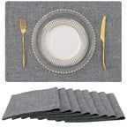homing Faux Cotton Linen Placemats Set of 6, Cloth Dining Table Mats