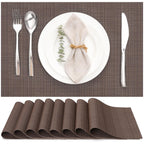 Myir JUN Black Placemats Set of 8 Kitchen and Dining Table Placemats