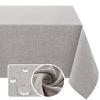 H.VERSAILTEX Linen Textured Tablecloth 60 x 102 Waterproof Decorative Table Cloth Spill-Proof Linen Look Cover for Party Table Extra Soft and Thick Fabric Wrinkle Free, Heather Ivory