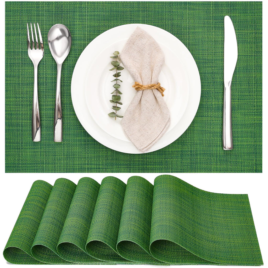 Myir JUN Black Placemats Set of 8 Kitchen and Dining Table Placemats