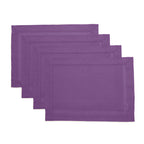 Solino Home 100% Pure Linen Placemats Green Hemstitch, 14 x 19 in, Set of 4