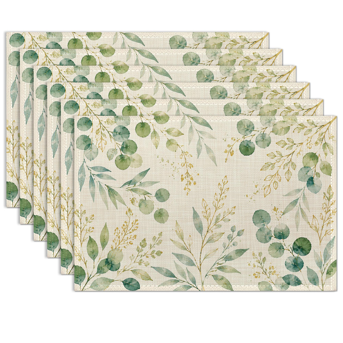 Colorful Tree of Life Dining Table Placemats Watercolor Abstract Place Mats
