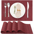 Myir JUN Black Placemats Set of 8 Kitchen and Dining Table Placemats