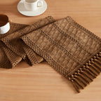 ZeeMart Macrame Style Boho Table Runner, 12x72 Inch Ivory