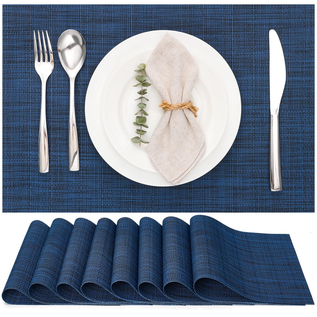 Myir JUN Black Placemats Set of 8 Kitchen and Dining Table Placemats