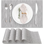 Myir JUN Black Placemats Set of 8 Kitchen and Dining Table Placemats