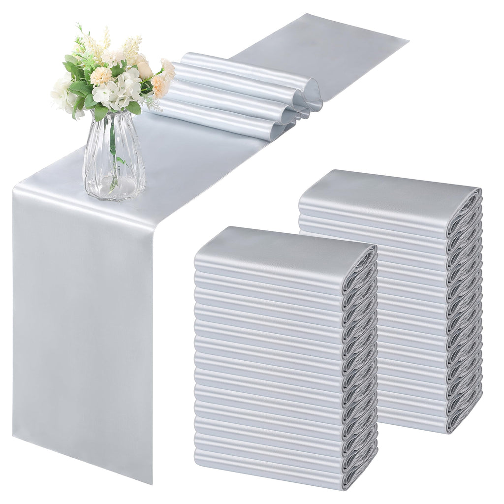 Horbaunal 12 Pack Sage Green Satin Table Runner 12 x 108 Inch