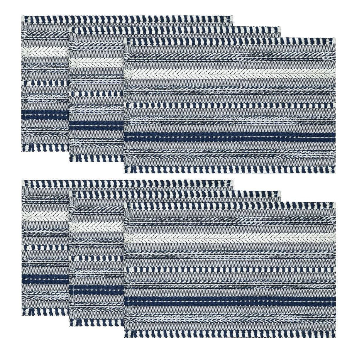 Artoid Mode Pink Woven Braided Stripe Placemats Set of 4-12x18 Inch