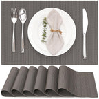 Myir JUN Black Placemats Set of 8 Kitchen and Dining Table Placemats