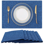homing Faux Cotton Linen Placemats Set of 6, Cloth Dining Table Mats