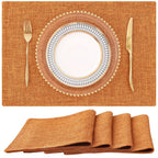 homing Faux Cotton Linen Placemats Set of 6, Cloth Dining Table Mats