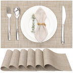 Myir JUN Black Placemats Set of 8 Kitchen and Dining Table Placemats