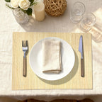 4-Pack Bamboo Placemats,Woven Heat-Resistant Rectangular Table Mats,Natural Dining Place Mats,Rustic Japanese Style Wood Mats for Indoor Dining,Kitchen and Party Use, Coffee