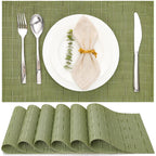 Myir JUN Black Placemats Set of 8 Kitchen and Dining Table Placemats