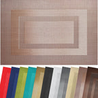 PIGCHCY Placemats,Durable Placemats for Dining Table,Washable Woven Vinyl Kitchen Placemats Set of 4 (Brown)