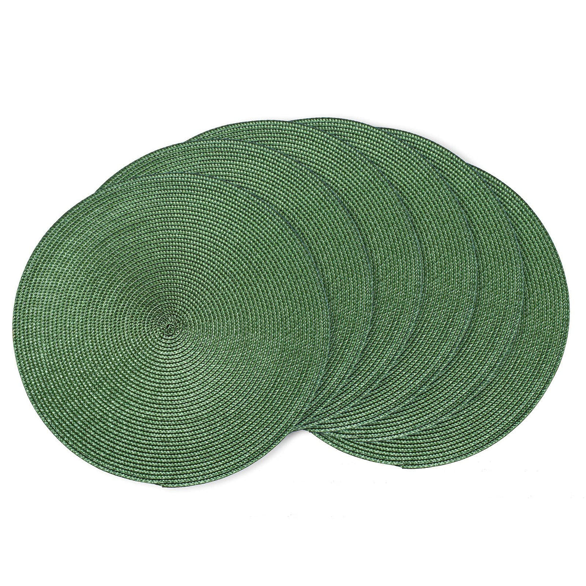 AHHFSMEI Round Braided Placemats Set of 6 15 Inch Black Table Mats
