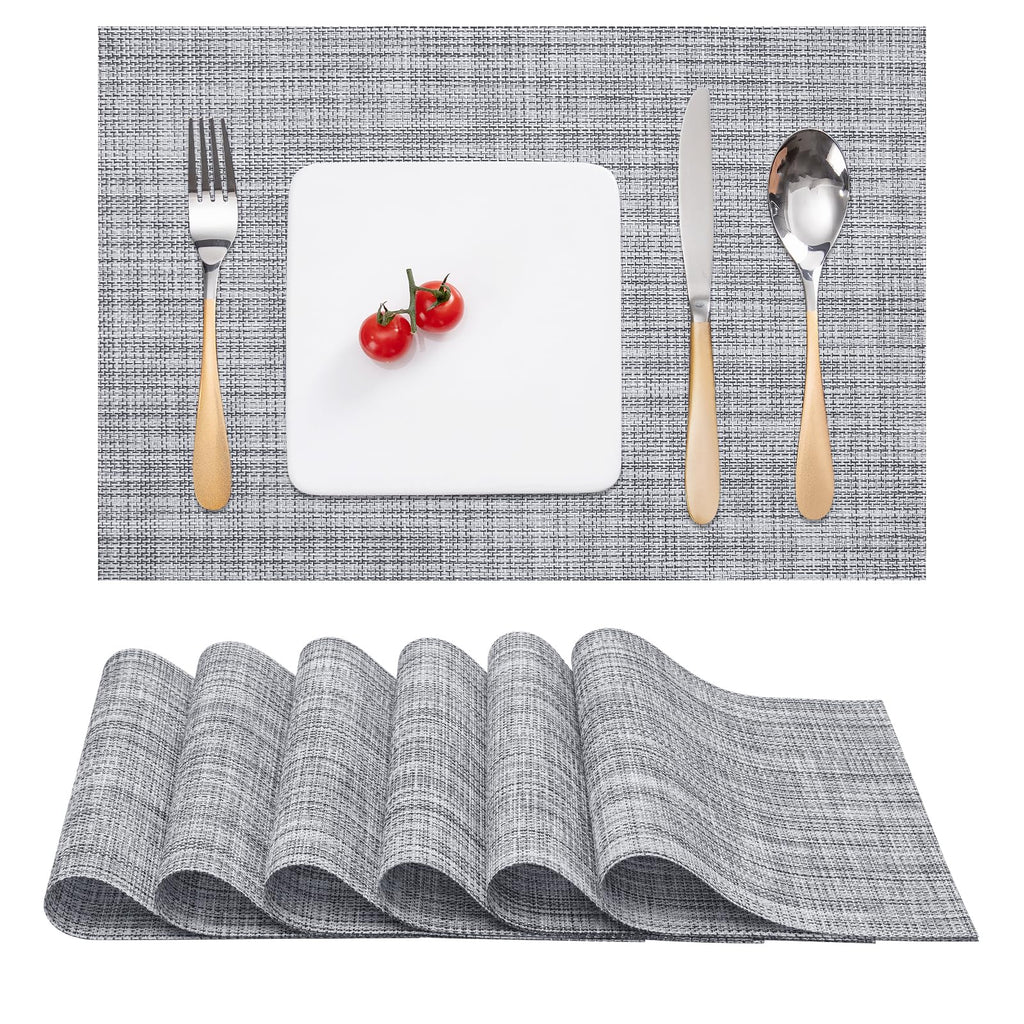 Myir JUN Black Placemats Set of 8 Kitchen and Dining Table Placemats