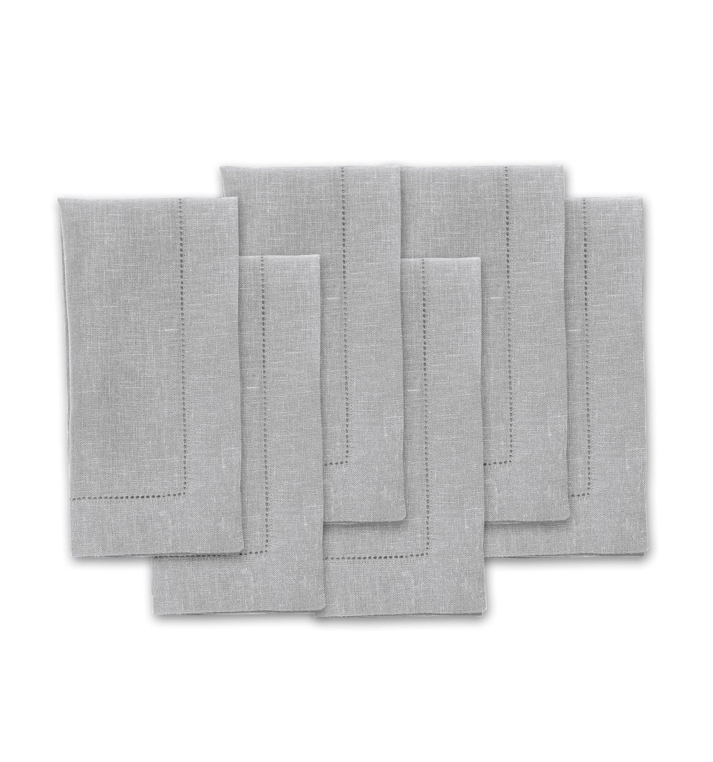 Solino Home 100% Pure Linen Placemats Green Hemstitch, 14 x 19 in, Set of 4