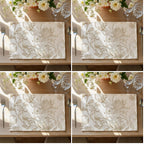 JINCHAN Linen Textured Placemats Set of 4 Farmhouse 13x19 Heathered Green