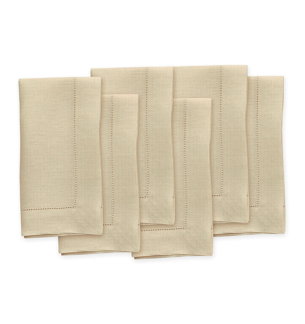 Solino Home 100% Pure Linen Placemats Green Hemstitch, 14 x 19 in, Set of 4