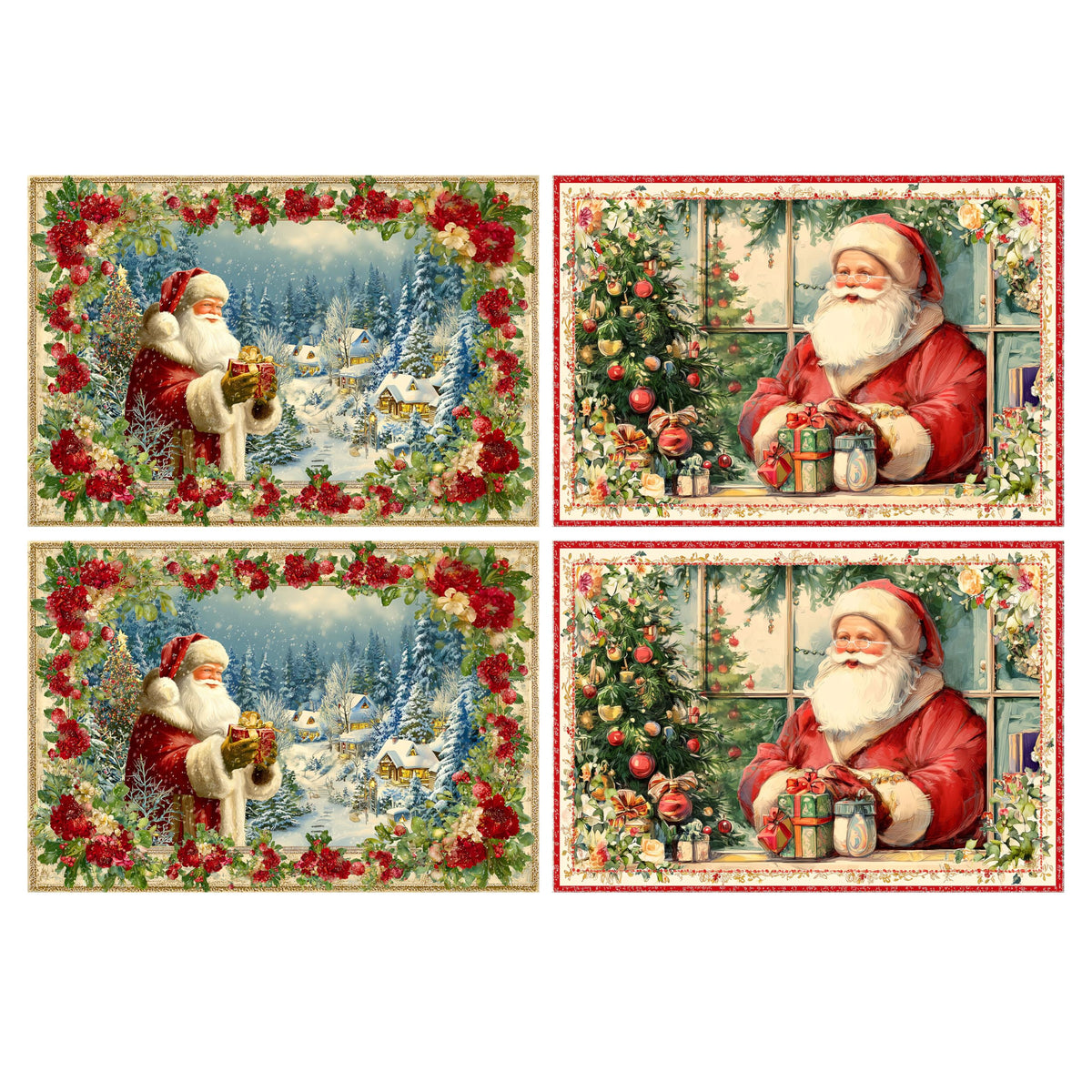 Tropical Palm Tree Placemats Set of 4 Washable Table Place Mats for Dining Kitchen Party Decor