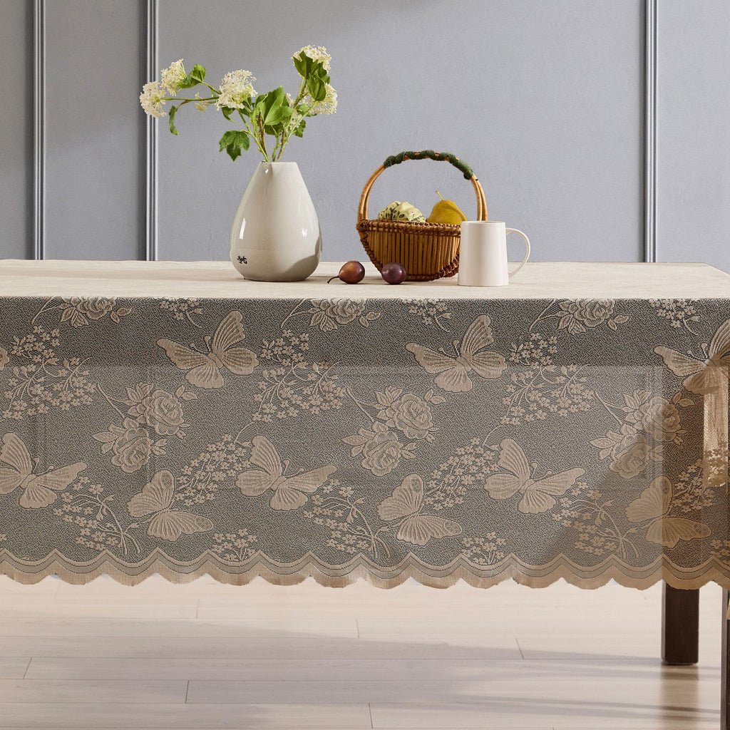 HLC.ME Sedona Lace Tablecloth, Rectangle, 60x84 Inch, White
