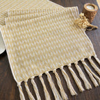 FEXIA Boho Table Runner Fall Burlap Brown Coffee Table Decor 12x72 Inch