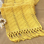 FEXIA Boho Table Runner Fall Burlap Brown Coffee Table Decor 12x72 Inch